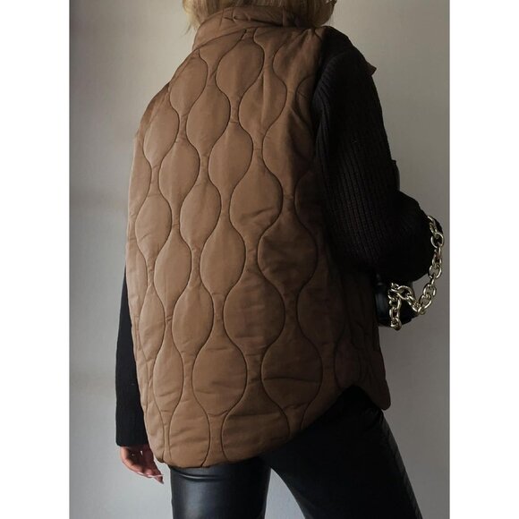 Women Puffer Vest Lightweight Quilted Sleeveless Stand Collar Fall Winter - Picture 4 of 6